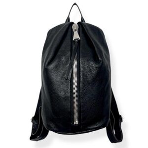 Aimee Kestenberg Mini Tabitha Black Pebbled Leather Silver Zipper Blackpack